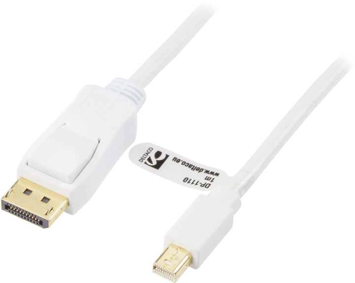 DELTACO DisplayPort til Mini DisplayPort monitorkabel, 20-pin han - ha i gruppen COMPUTERTILBEHØR / Kabler og adaptere / DisplayPort / Kabler hos TP E-commerce Nordic AB (38-16780)