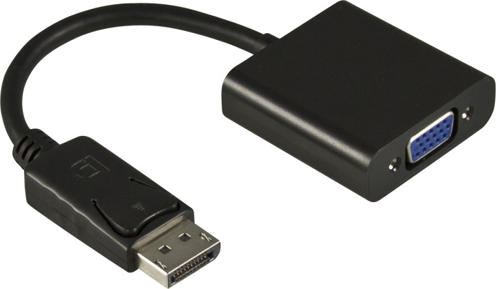 DELTACO DisplayPort til VGA-adapter, Fuld HD i 60Hz, 0.2m, sort i gruppen COMPUTERTILBEHØR / Kabler og adaptere / DisplayPort / Adaptere hos TP E-commerce Nordic AB (38-16785)