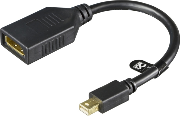 DELTACO DisplayPort-adapter, Mini DisplayPort 20-pin han til DisplayPo i gruppen COMPUTERTILBEHØR / Kabler og adaptere / DisplayPort / Adaptere hos TP E-commerce Nordic AB (38-16797)