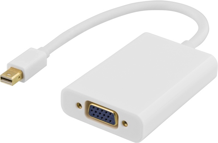 DELTACO mini DisplayPort till VGA-adapter med ljud, 0,25m, vit (DP-VGA14) i gruppen COMPUTERTILBEHØR / Kabler og adaptere / DisplayPort / Adaptere hos TP E-commerce Nordic AB (38-16854)