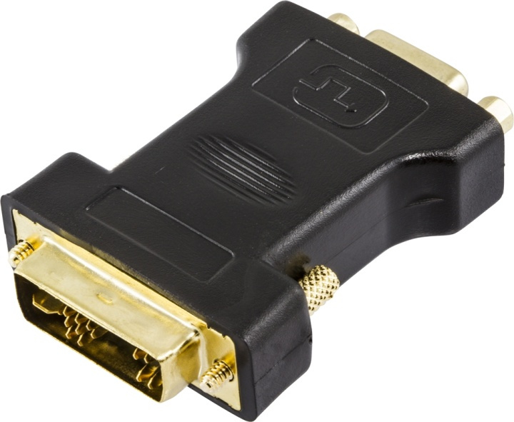 DELTACO DVI adapter analog DVI - analog VGA, han - hun, sort i gruppen COMPUTERTILBEHØR / Kabler og adaptere / DVI / Adaptere hos TP E-commerce Nordic AB (38-16865)