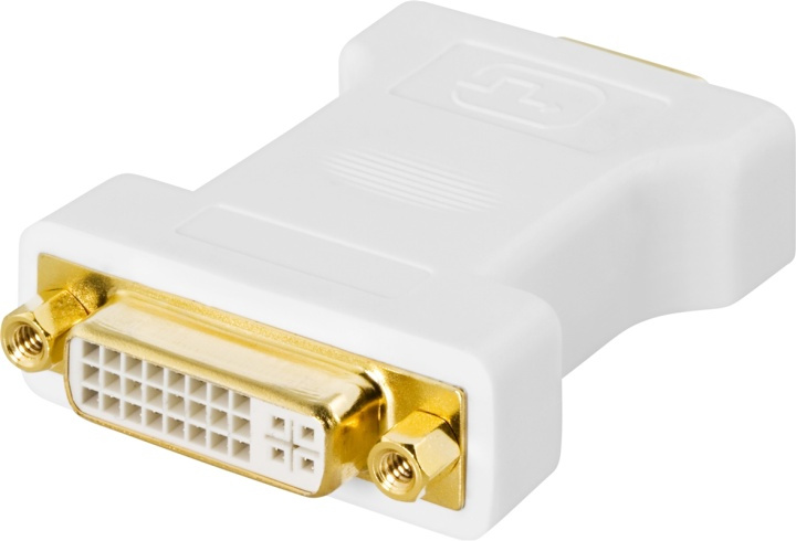 DELTACO DVI adapter analog DVI - analog VGA, hun - han, hvid i gruppen COMPUTERTILBEHØR / Kabler og adaptere / DVI / Adaptere hos TP E-commerce Nordic AB (38-16869)