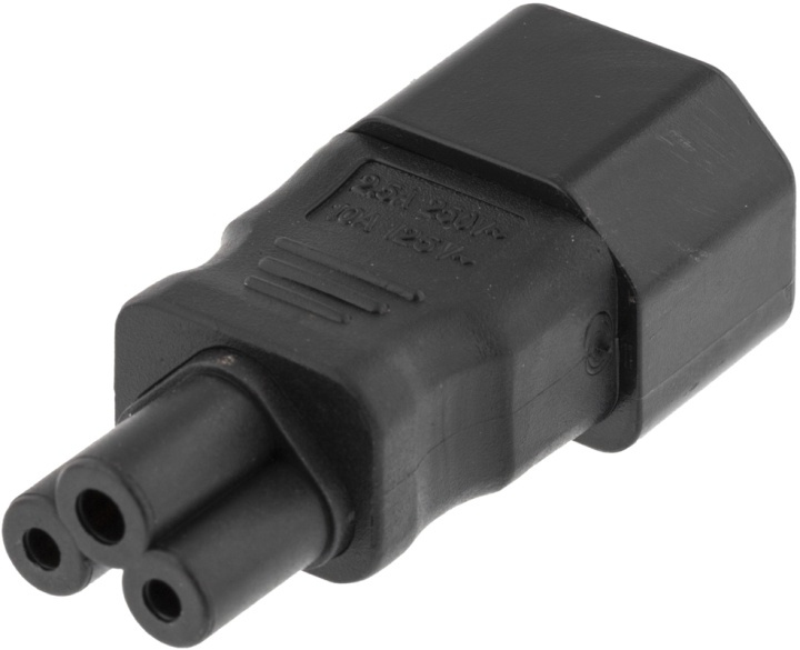 DELTACO Strømadapter, IEC 60320 C14 til IEC 60320 C5, 250V/2,5A, sort i gruppen COMPUTERTILBEHØR / Kabler og adaptere / Elkabler hos TP E-commerce Nordic AB (38-17018)