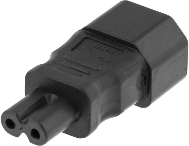 DELTACO Strømadapter, IEC 60320 C14 til IEC 60320 C7, 250V/2,5A, sort i gruppen COMPUTERTILBEHØR / Kabler og adaptere / Elkabler hos TP E-commerce Nordic AB (38-17019)