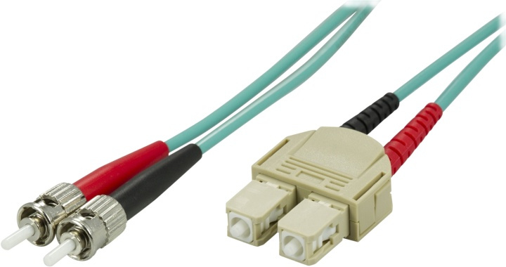 DELTACO fiberkabel, <b>ST - SC</b>, 50/125, OM3, duplex, multimode, 5m i gruppen COMPUTERTILBEHØR / Kabler og adaptere / Netværkskabler / Fiberkabling hos TP E-commerce Nordic AB (38-17191)