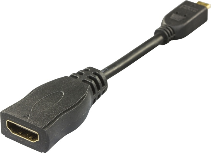DELTACO HDMI-adapter, <b>HDMI High Speed with Ethernet</b>, micro HDMI i gruppen HJEMMEELEKTRONIK / Kabler og adaptere / HDMI / Adaptere hos TP E-commerce Nordic AB (38-17369)