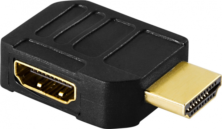 DELTACO HDMI-adapter, 19-pin hane till hona, vinklad (HDMI-21) i gruppen HJEMMEELEKTRONIK / Kabler og adaptere / HDMI / Adaptere hos TP E-commerce Nordic AB (38-17385)
