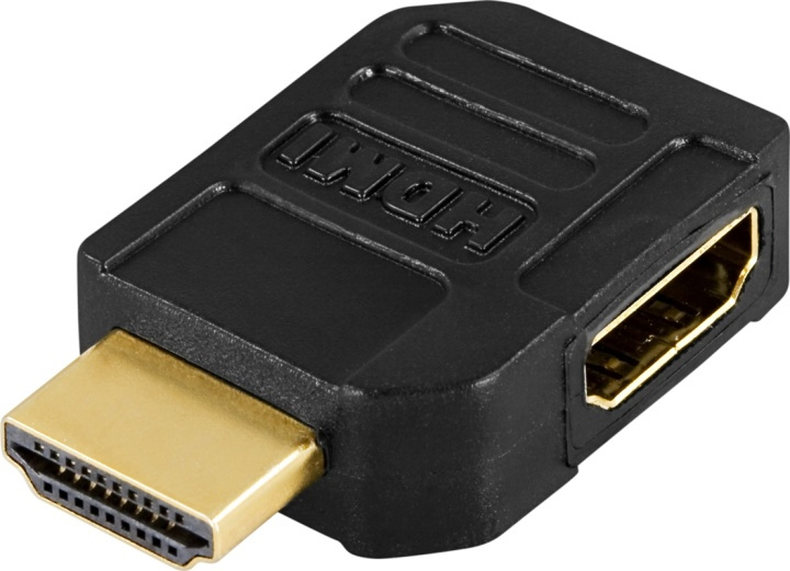 DELTACO HDMI-adapter, 19-pin hona till hane, vinklad (HDMI-22) i gruppen HJEMMEELEKTRONIK / Kabler og adaptere / HDMI / Adaptere hos TP E-commerce Nordic AB (38-17387)