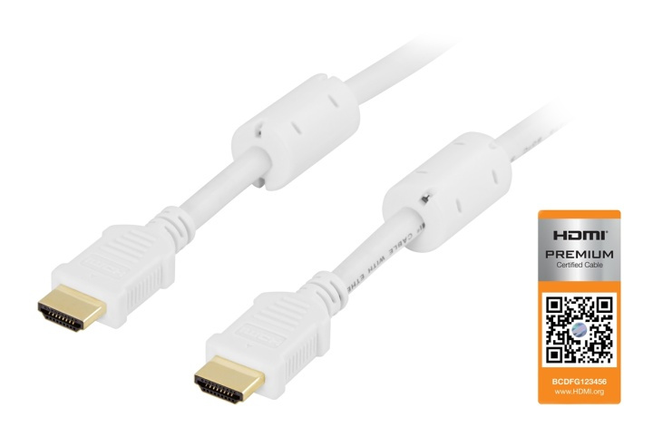 DELTACO HDMI kabel, HDMI High Speed with Ethernet, HDMI Type A han, gu i gruppen HJEMMEELEKTRONIK / Kabler og adaptere / HDMI / Kabler hos TP E-commerce Nordic AB (38-17465)