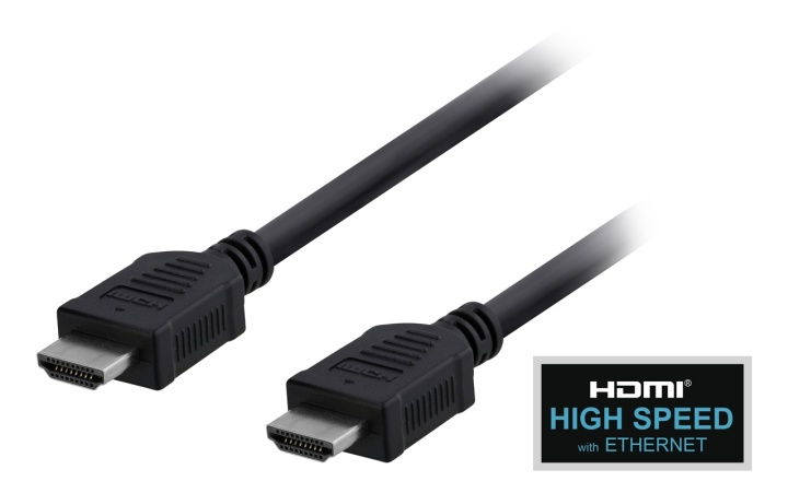 EPZI HDMI-kabel, v1.4+Ethernet, 19-pin ha-ha, 1080p, svart, 1m (HDMI-1012) i gruppen HJEMMEELEKTRONIK / Kabler og adaptere / HDMI / Kabler hos TP E-commerce Nordic AB (38-17519)