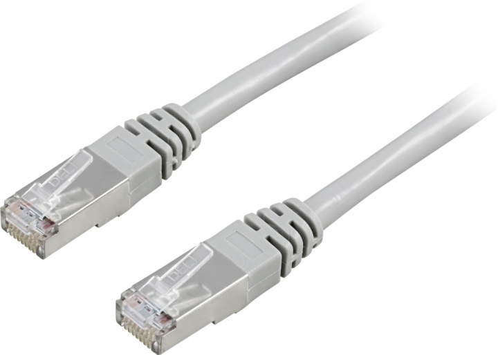 DELTACO, F/UTP, Cat5e patchkabel, 0.5m, grå i gruppen COMPUTERTILBEHØR / Kabler og adaptere / Netværkskabler / Cat5e hos TP E-commerce Nordic AB (38-17524)