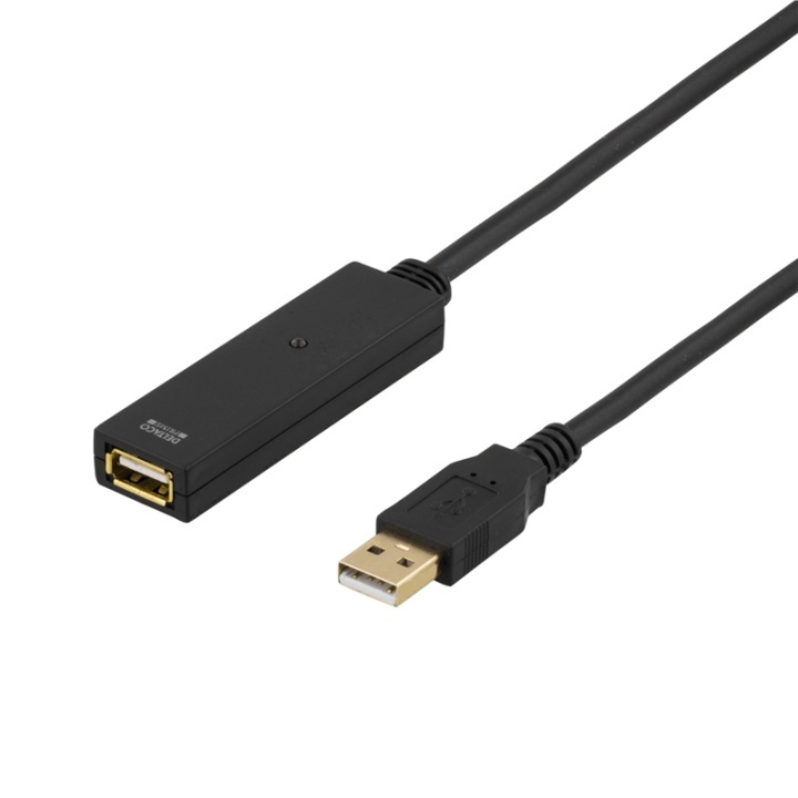 DELTACO PRIME USB 2.0 forlængerkabel, <b>aktivt</b>, Type A han - Typ i gruppen COMPUTERTILBEHØR / Kabler og adaptere / USB / USB-A / Kabler hos TP E-commerce Nordic AB (38-18029)