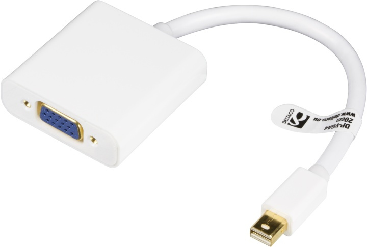 DELTACO mini DisplayPort til VGA-adapter, 20-pin han - 15-pin hun, 0,2 i gruppen COMPUTERTILBEHØR / Kabler og adaptere / DisplayPort / Adaptere hos TP E-commerce Nordic AB (38-1804)