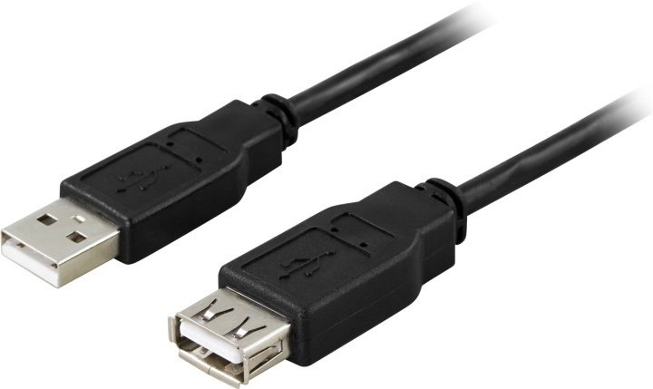 DELTACO USB 2.0 kabel Type A han - Type A hun, 0,1m, sort i gruppen COMPUTERTILBEHØR / Kabler og adaptere / USB / USB-A / Kabler hos TP E-commerce Nordic AB (38-18043)