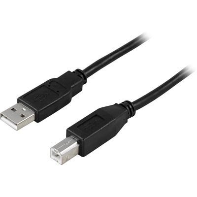 DELTACO, USB 2.0 kabel, USB-A han - USB-B han, 5m, sort i gruppen COMPUTERTILBEHØR / Kabler og adaptere / USB / USB-A / Kabler hos TP E-commerce Nordic AB (38-18068)