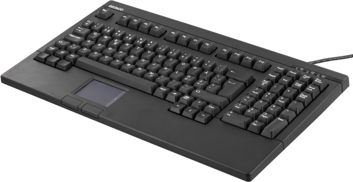 DELTACO Tastatur med touchpad, SVENSK, USB, sort i gruppen COMPUTERTILBEHØR / Mus og tastatur / Tastatur / Med ledning hos TP E-commerce Nordic AB (38-18272)