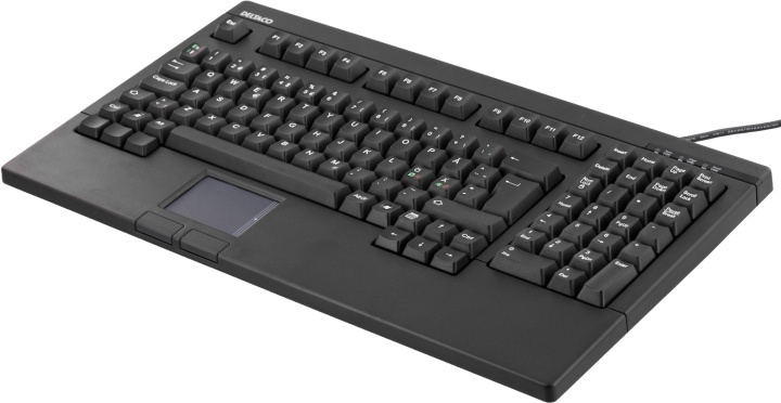 DELTACO Tastatur med touchpad, SVENSK, USB, sort i gruppen COMPUTERTILBEHØR / Mus og tastatur / Tastatur / Med ledning hos TP E-commerce Nordic AB (38-18272)