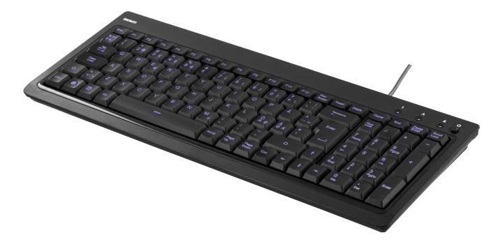 DELTACO kompakt tastatur med baggrundsbelyste taster, nordisk layout, i gruppen COMPUTERTILBEHØR / Mus og tastatur / Tastatur / Med ledning hos TP E-commerce Nordic AB (38-18283)