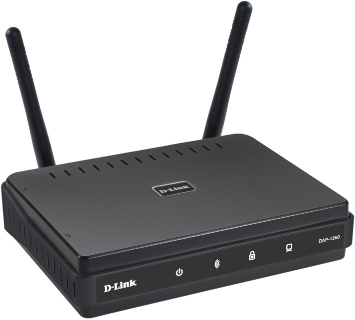 D-Link Wireless N accesspoint, 802.11n/b/g, sort i gruppen COMPUTERTILBEHØR / Netværk / Adgangspunkter hos TP E-commerce Nordic AB (38-18312)