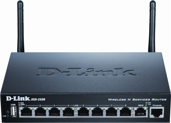 D-Link trådløs router med 1xWAN og 8xLAN-porte, 10/100/1000Mbps, 1xU i gruppen COMPUTERTILBEHØR / Netværk / Routere hos TP E-commerce Nordic AB (38-18403)