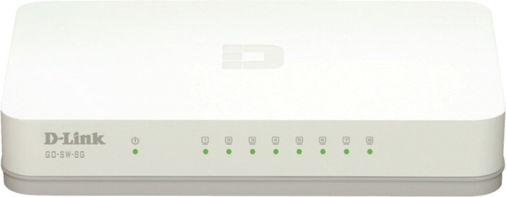 D-link 8-Port Gigabit Easy Desktop Switch, 8-port 10/100/1000Mbps, hvi i gruppen COMPUTERTILBEHØR / Netværk / Switches / 10/100/1000Mbps hos TP E-commerce Nordic AB (38-18452)