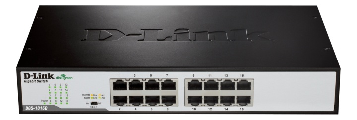 D-Link switch, 16x10/100/1000Mbps, RJ45 i gruppen COMPUTERTILBEHØR / Netværk / Switches / 10/100/1000Mbps hos TP E-commerce Nordic AB (38-18461)