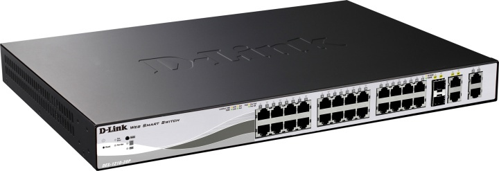 D-Link netværksswitch, Layer 2, 10/100Mbps, 24xRJ45 PoE, 2xRJ45, 2xSF i gruppen COMPUTERTILBEHØR / Netværk / Switches hos TP E-commerce Nordic AB (38-18477)