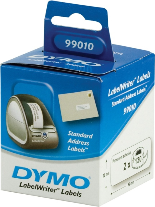 DYMO LabelWriter hvide adresse etiketter, 89x28 mm, 2-pack(260 stk.) i gruppen COMPUTERTILBEHØR / Printere og tilbehør / Printere / Labelmaskiner og tilbehør / Etiketter hos TP E-commerce Nordic AB (38-18584)