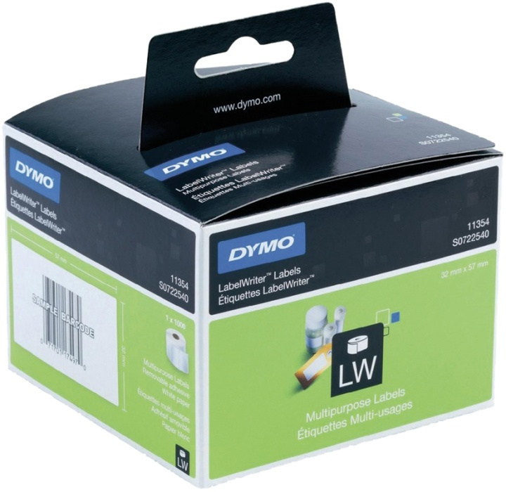 DYMO LabelWriter hvide universal etiketter, 57x32 mm, 1-pack(1000 stk. i gruppen COMPUTERTILBEHØR / Printere og tilbehør / Printere / Labelmaskiner og tilbehør / Etiketter hos TP E-commerce Nordic AB (38-18597)