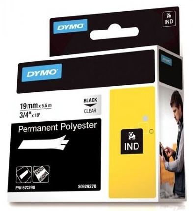 DYMO Rhino Professional, permanent polyestertape, 19mm, sort tekst på i gruppen COMPUTERTILBEHØR / Printere og tilbehør / Printere / Labelmaskiner og tilbehør / Tape hos TP E-commerce Nordic AB (38-18611)