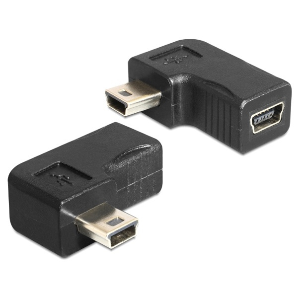 DeLOCK USB-adapter, USB-mini B 5-pin han til hun 90ø vinklet, sort i gruppen COMPUTERTILBEHØR / Kabler og adaptere / USB / Mini-USB / Adaptere hos TP E-commerce Nordic AB (38-18998)