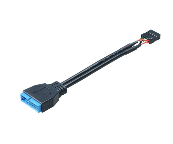Akasa intern kabel fra USB 3.0 til USB 2.0, IDC20 19-pin han - IDC10 9 i gruppen COMPUTERTILBEHØR / Kabler og adaptere / Interne / USB hos TP E-commerce Nordic AB (38-19011)