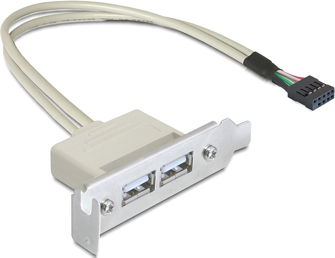 DeLOCK Slot bracket USB 2.0 low profile 2 port i gruppen COMPUTERTILBEHØR / Kabler og adaptere / Interne / USB hos TP E-commerce Nordic AB (38-19015)