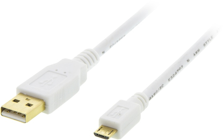 DELTACO USB 2.0 kabel Type A han - Type Micro B han, 5-pin, til opladn i gruppen COMPUTERTILBEHØR / Kabler og adaptere / USB / Micro-USB / Kabler hos TP E-commerce Nordic AB (38-19037)