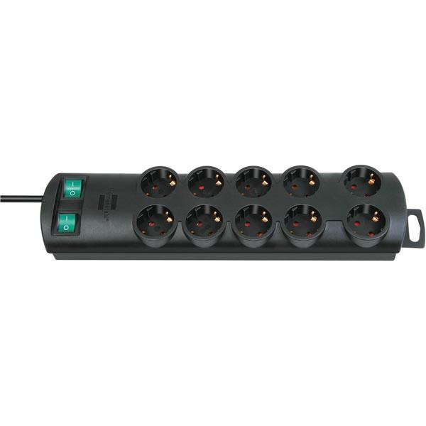 Brennenstuhl 2x5 way extension socket, Black i gruppen HJEM, HUS & HAVE / Elektricitet & Belysning / Stikdåse hos TP E-commerce Nordic AB (38-19274)
