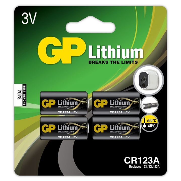 GP CR123A Lithiumbatteri 4-pack i gruppen HJEMMEELEKTRONIK / Batterier og opladere / Batterier / Knapcelle hos TP E-commerce Nordic AB (38-20689)