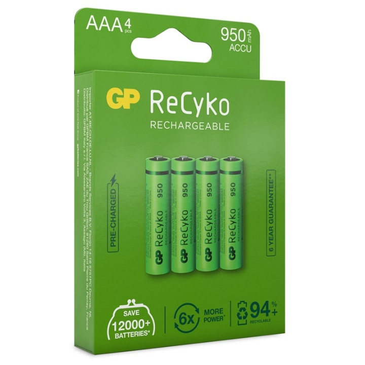 GP ReCyko Laddningsbara AAA-batte i gruppen HJEMMEELEKTRONIK / Batterier og opladere / Batterier / AAA hos TP E-commerce Nordic AB (38-20694)