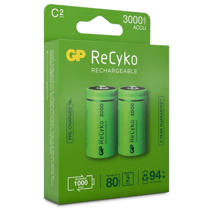 GP ReCyko Laddningsbara C-batteri i gruppen HJEMMEELEKTRONIK / Batterier og opladere / Genopladelige batterier hos TP E-commerce Nordic AB (38-20697)