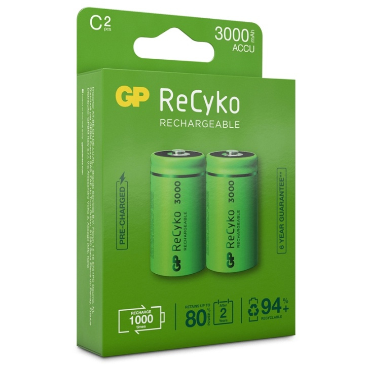 GP ReCyko Laddningsbara C-batteri i gruppen HJEMMEELEKTRONIK / Batterier og opladere / Genopladelige batterier / Andet hos TP E-commerce Nordic AB (38-20697)