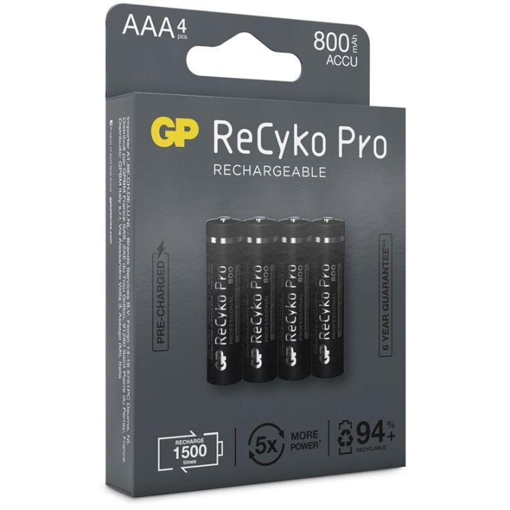 GP ReCyko Pro AAA-batterier 800mA i gruppen HJEMMEELEKTRONIK / Batterier og opladere / Batterier / AAA hos TP E-commerce Nordic AB (38-20727)