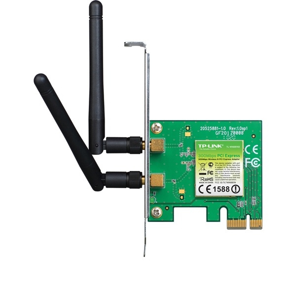 TP-LINK PCI-Express kort til trådløst netværk, 300Mbps, 802.11b/g/n i gruppen COMPUTERTILBEHØR / Netværk / Netværkskort / PCI trådløs hos TP E-commerce Nordic AB (38-22224)