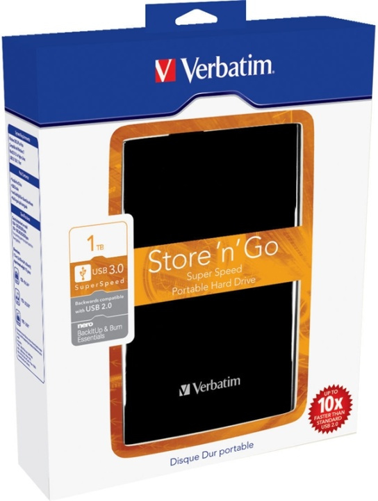 Verbatim Store\'n\'Go, ekstern harddisk, 1TB, 2,5
