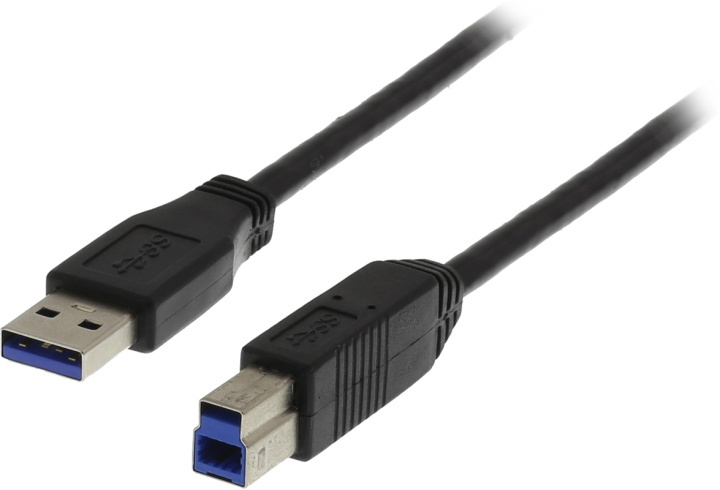 DELTACO, USB 3.0 kabel, USB-A han - USB-B han, 1m, sort i gruppen COMPUTERTILBEHØR / Kabler og adaptere / USB / USB-A / Kabler hos TP E-commerce Nordic AB (38-23102)