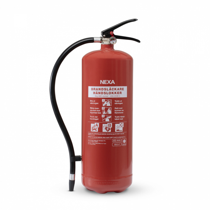 Nexa brandsläckare, RÖD 6kg ABC-pulver, väggfäste (13416) i gruppen HJEM, HUS & HAVE / Alarm, Sikkerhed & Overvågning / Brand, røg, gas / Brandslukker hos TP E-commerce Nordic AB (38-23301)