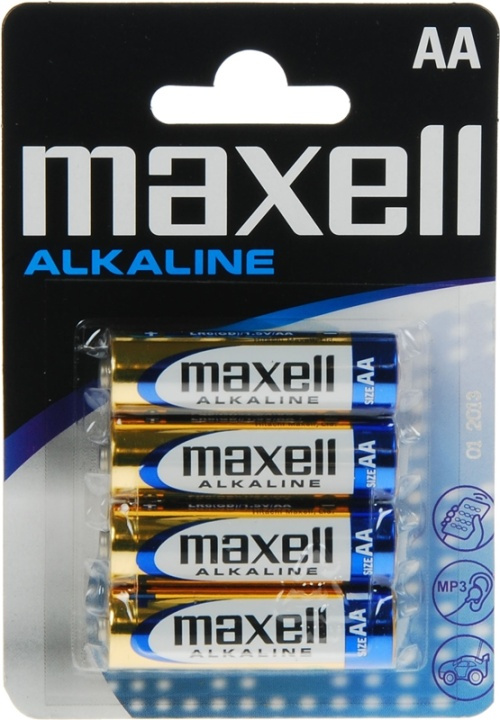 Maxell batterier, LR06 / AA batterier, alkaliske , 1,5V, 4-pak i gruppen HJEMMEELEKTRONIK / Batterier og opladere / Batterier / AA hos TP E-commerce Nordic AB (38-23574)