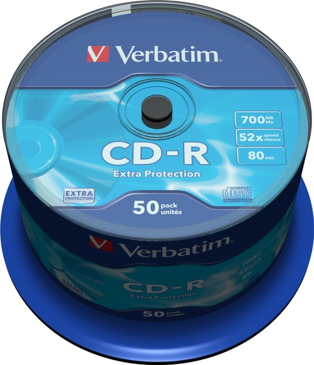 Verbatim CD-R, 52x, 700 MB/80 min, 50-pak spindel, Extra protection i gruppen HJEMMEELEKTRONIK / Lagringsmedier / CD / DVD / BD-diske / CD-R hos TP E-commerce Nordic AB (38-23625)