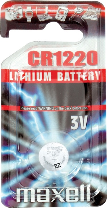 Maxell knapcellsbatteri, CR1220, Lithium, 3V, 1-pack i gruppen HJEMMEELEKTRONIK / Batterier og opladere / Batterier / Knapcelle hos TP E-commerce Nordic AB (38-23745)