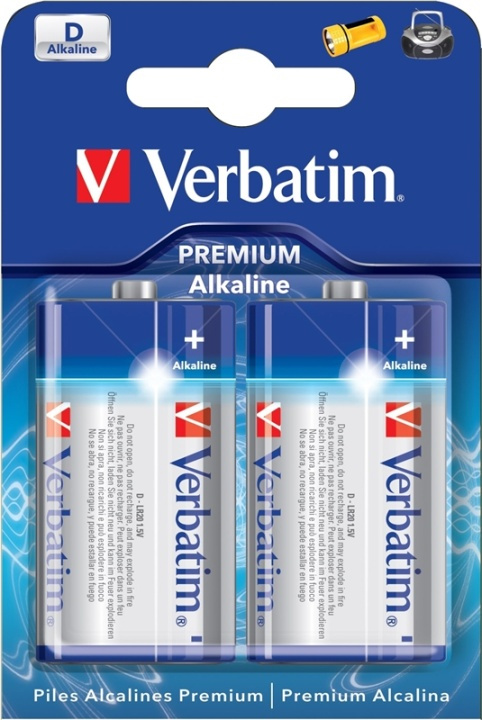 Verbatim batterier, D (LR20), 2-pack Alkaline, 1,5 V i gruppen HJEMMEELEKTRONIK / Batterier og opladere / Batterier / Andet hos TP E-commerce Nordic AB (38-23802)