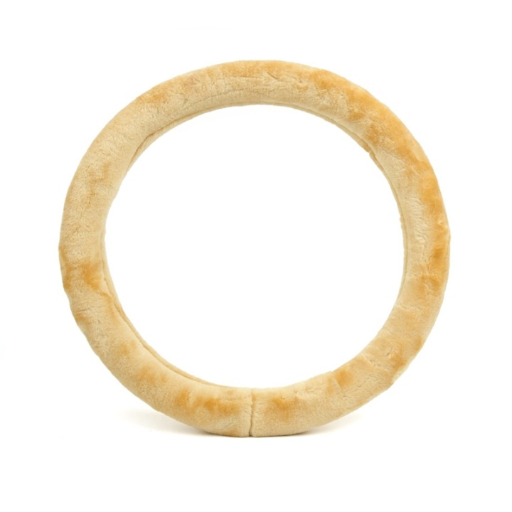Steering Wheel Muff - Blødt, varmt ratbetræk i imiteret pels, passer til de fleste biler, Beige i gruppen BIL / Tilbehør / Accessories / Vinter Udstyr til bilen hos TP E-commerce Nordic AB (38-26711)