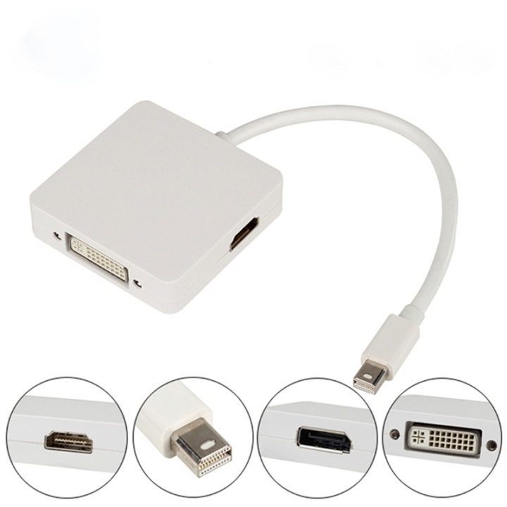 3 i 1 Thunderbolt Mini Display Port till DVI HDMI Dp Adapter i gruppen COMPUTERTILBEHØR / Kabler og adaptere / Apple Thunderbolt hos TP E-commerce Nordic AB (38-26750)